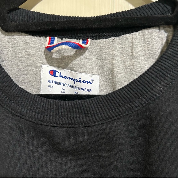 NWOT Champion brand sweatshirt black crew neck size large - Picture 4 of 5